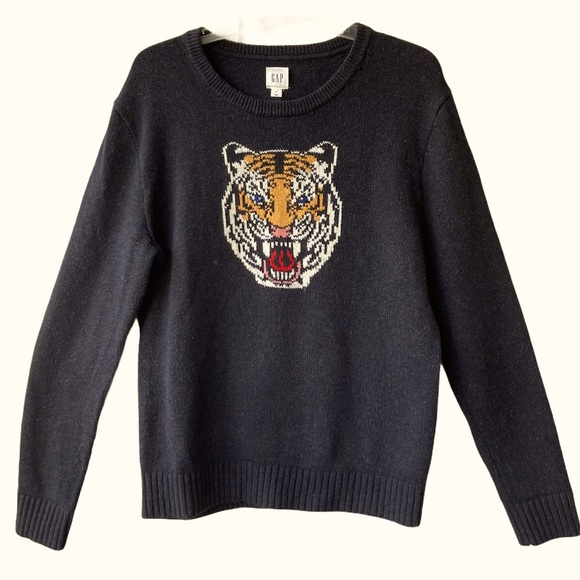 Sweaters | Gap Mens Black Tiger Sweater 